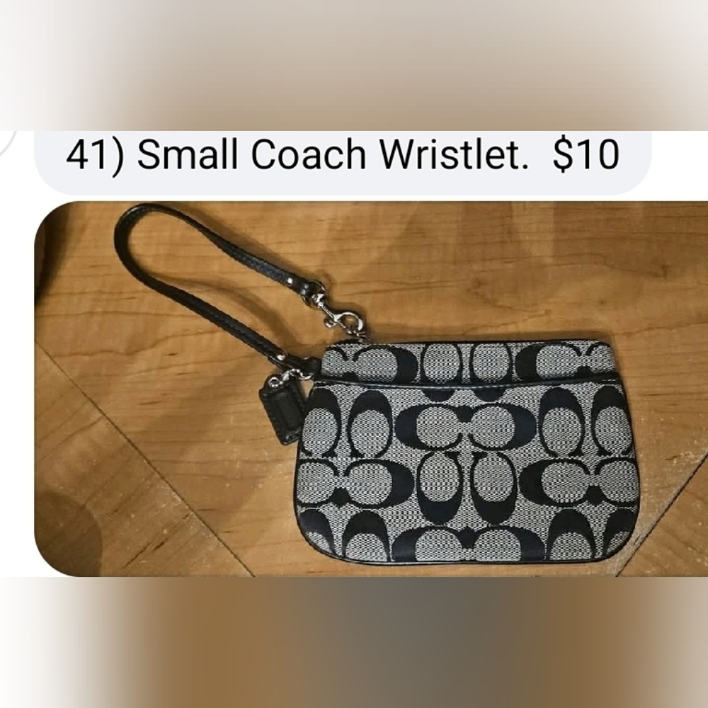 Coach Signature Black and Gray Wristlet